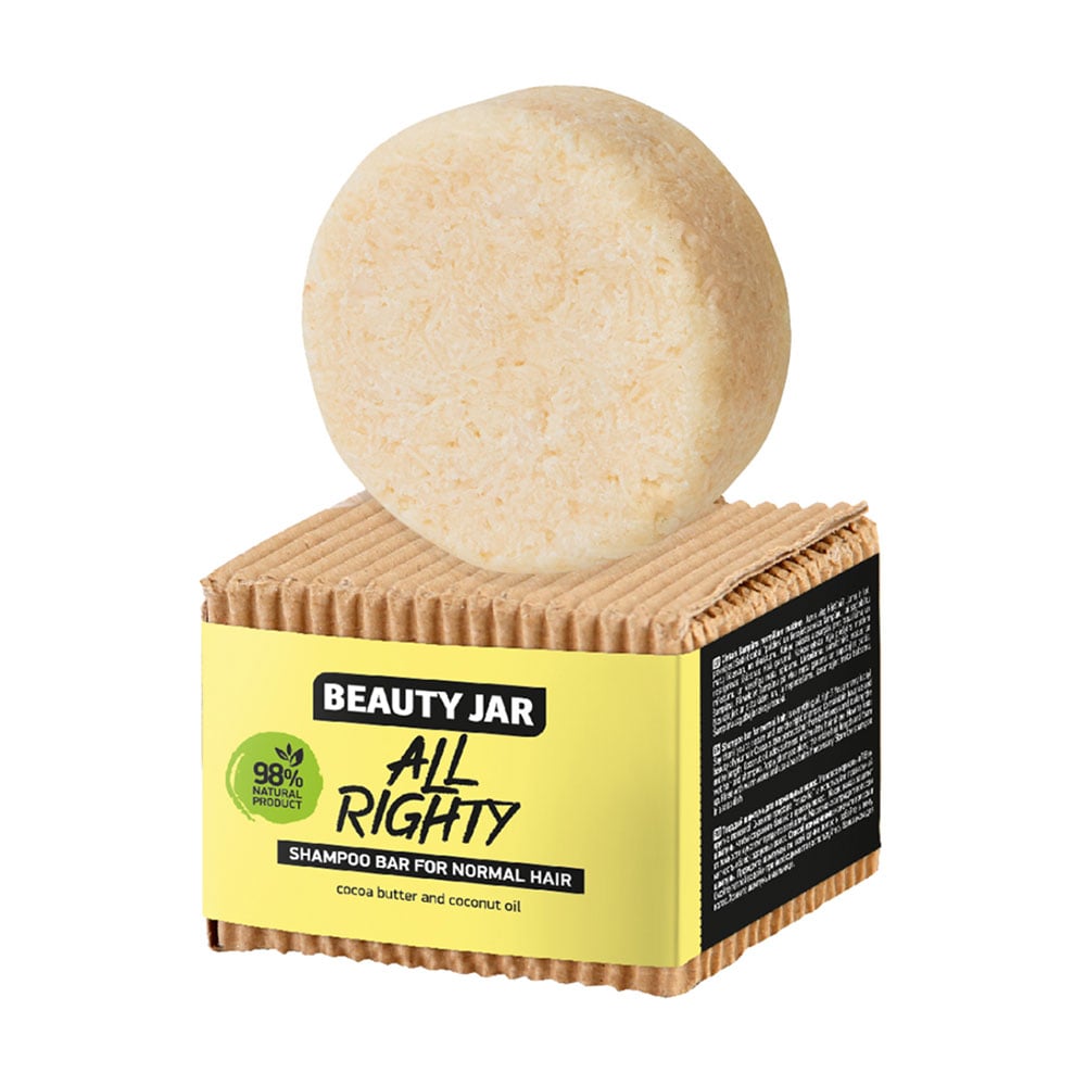 

Твердий шампунь Beauty Jar All Righty Shampoo для нормального волосся, з олією кокоса та какао, 65 г