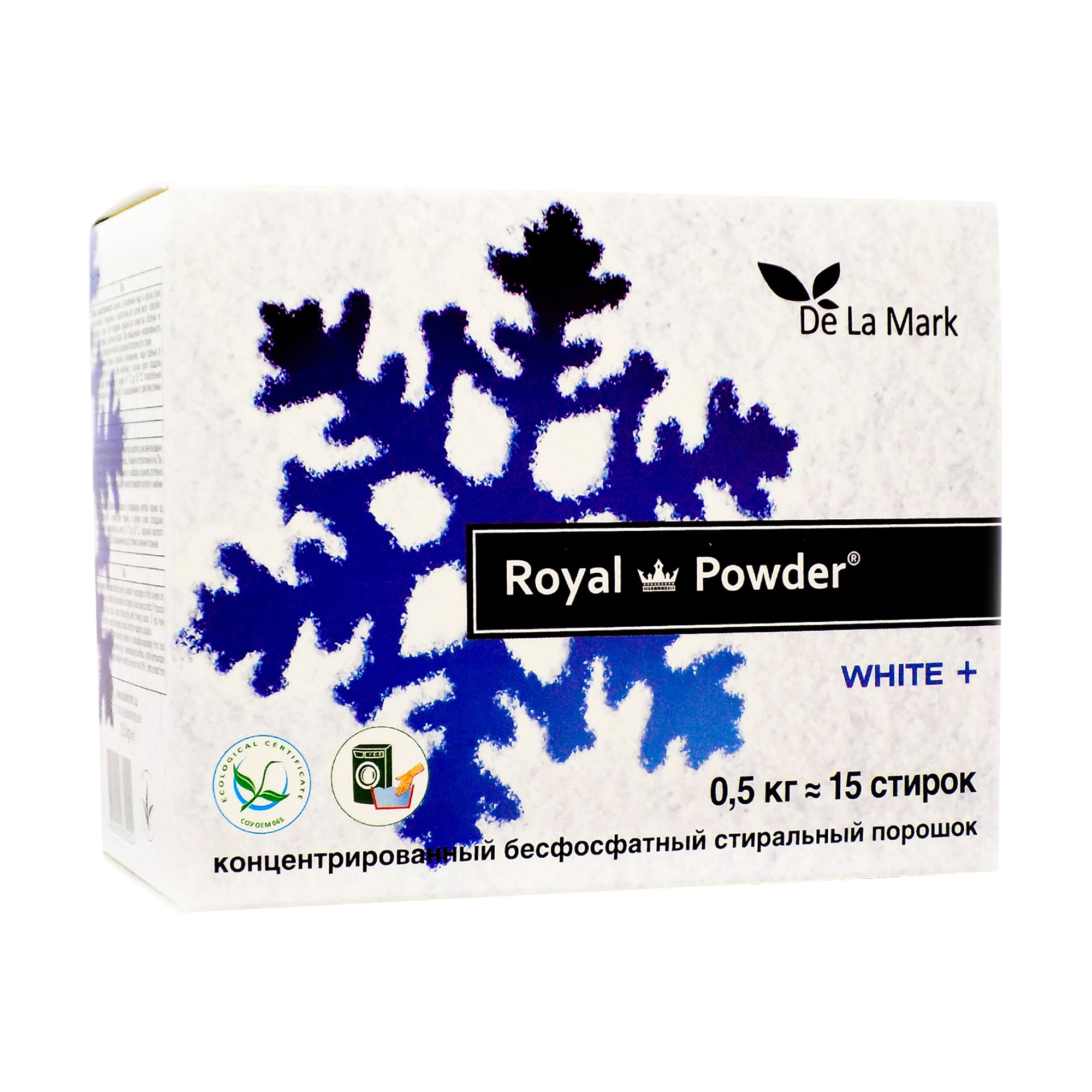

Подарунок! Пральний порошок-автомат DeLaMark Royal Powder White відбілювальний, безфосфатний, концентрат, 0.5 кг
