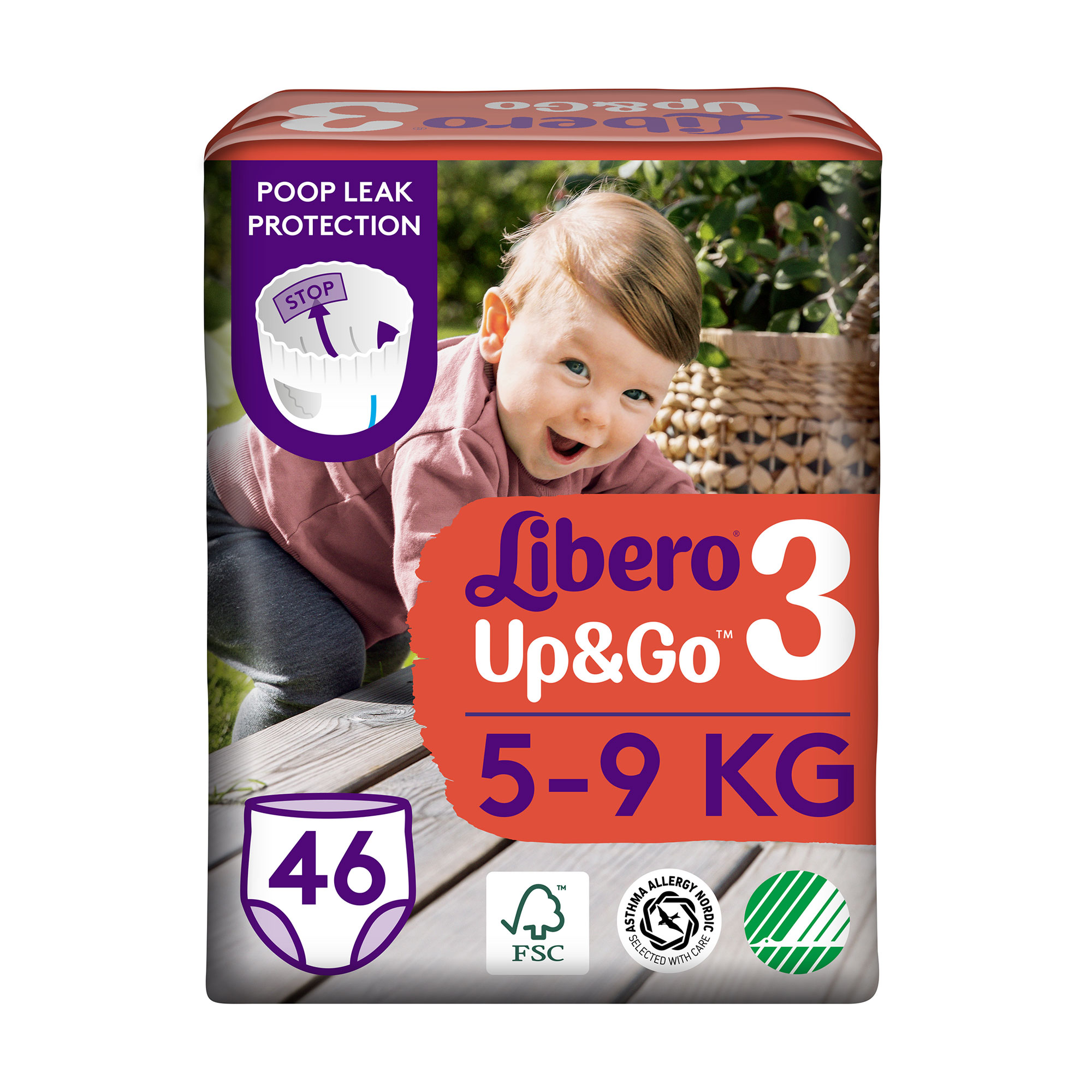 

Уцінка! Підгузки-трусики Libero Up&Go розмір 3 (5-9 кг), 46 шт