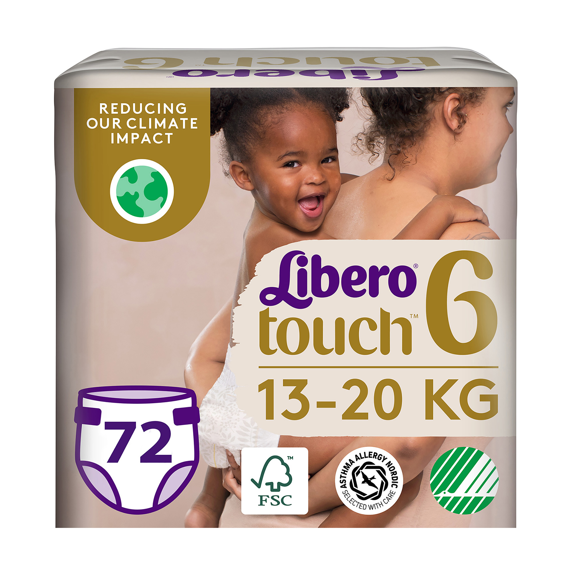 

Набір підгузків Libero Touch розмір 6 (13-20 кг), 2*36 шт