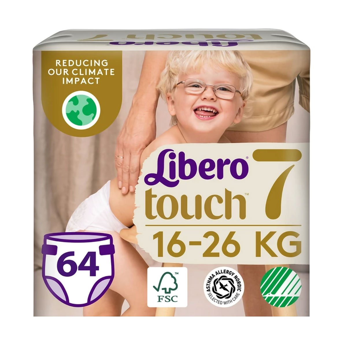 

Підгузки Libero Touch розмір 7 (16-26 кг), 2*32 шт