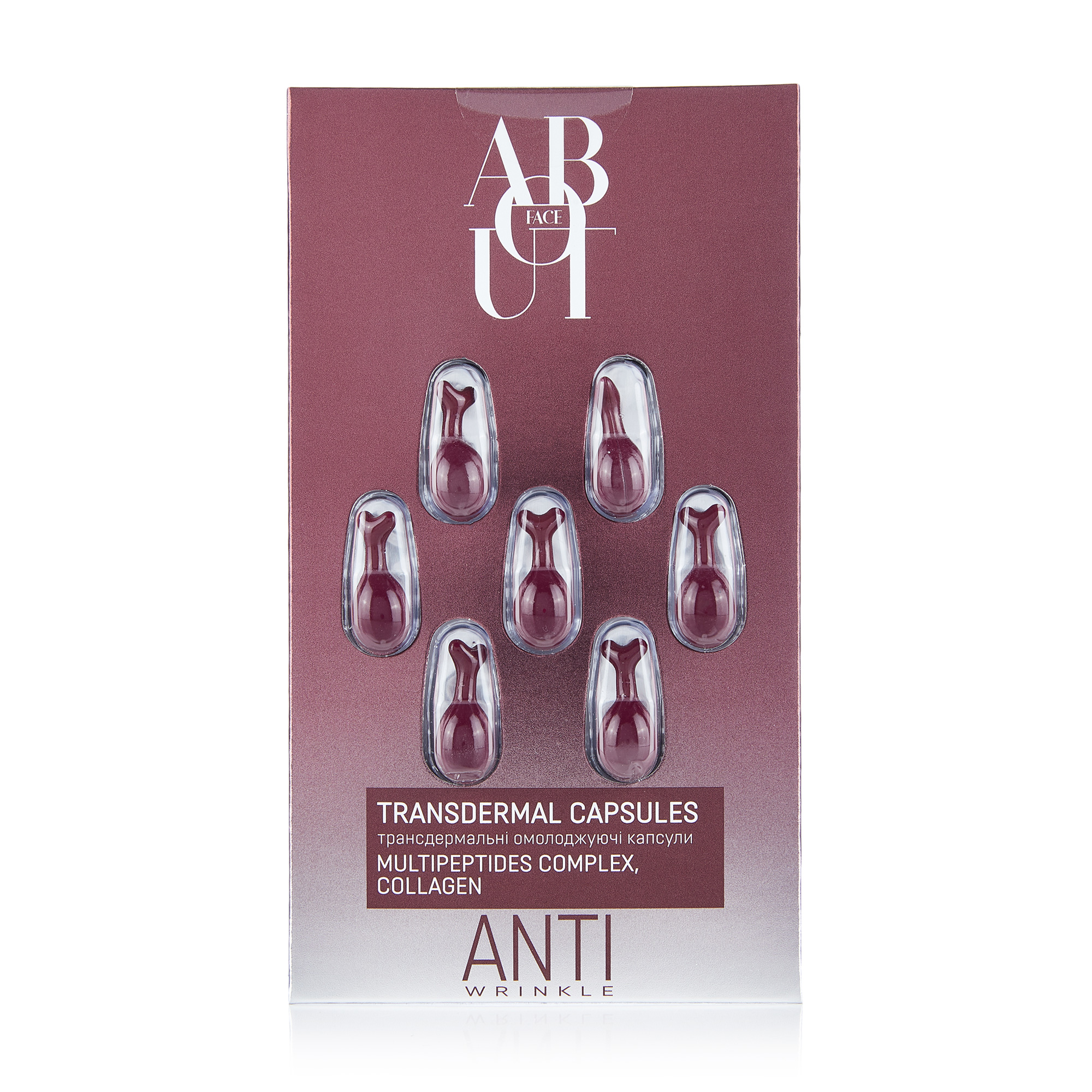 

Трансдермальні омолоджуючі капсули для обличчя ABOUT Face Anti Wrinkle , 7 шт
