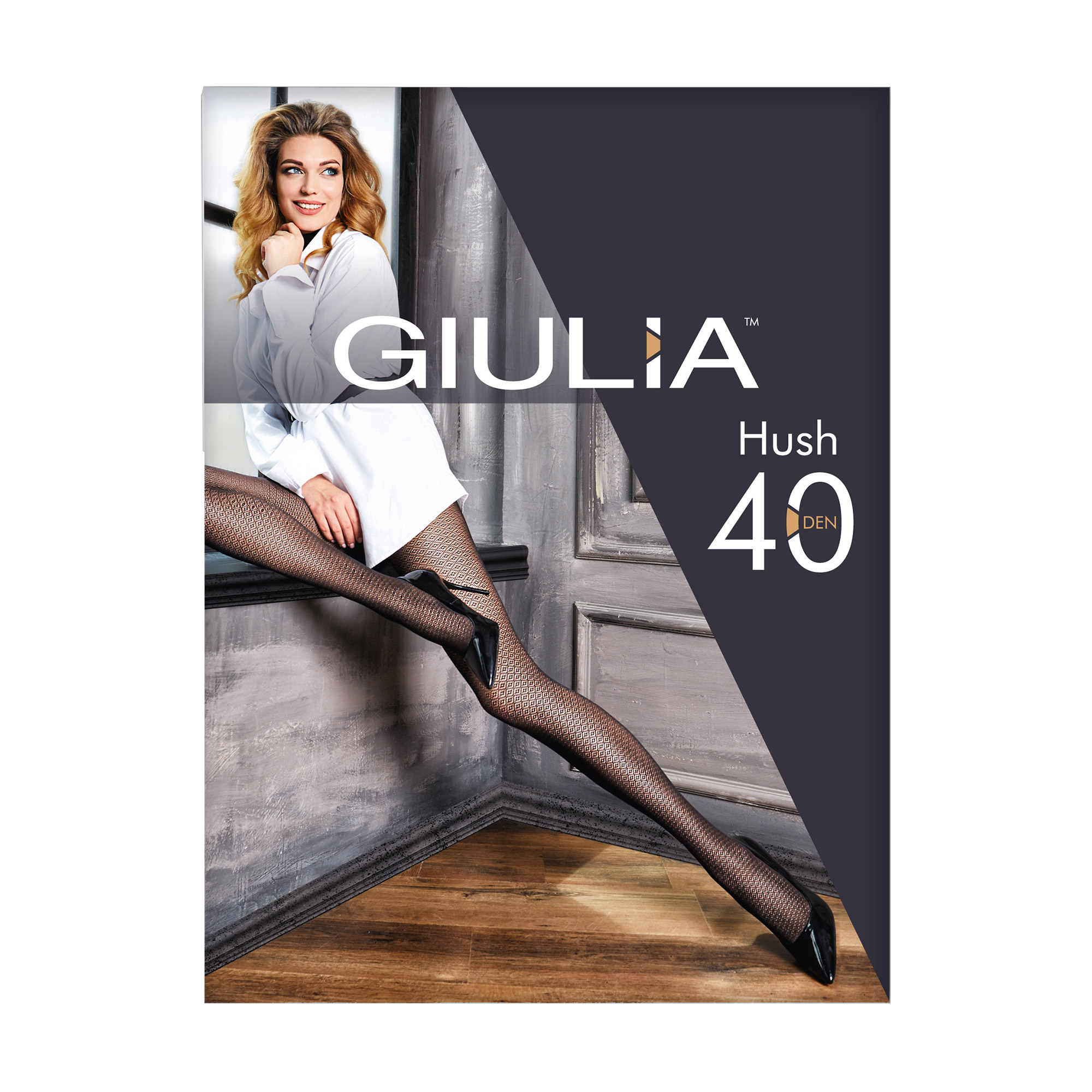 

Фантазійні жіночі колготки з поліаміду в сіточку Giulia Hush 40 DEN (3), Nero, розмір 4