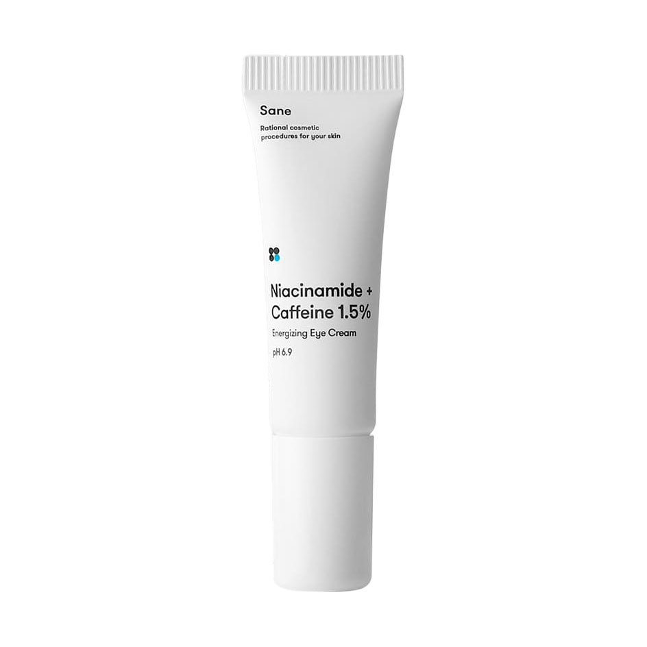 

Уцінка! Крем для шкіри навколо очей Sane Niacinamide + Caffeine 1.5% Energizing Eye Cream від темних кіл та набряків з кофеїном, 10 мл