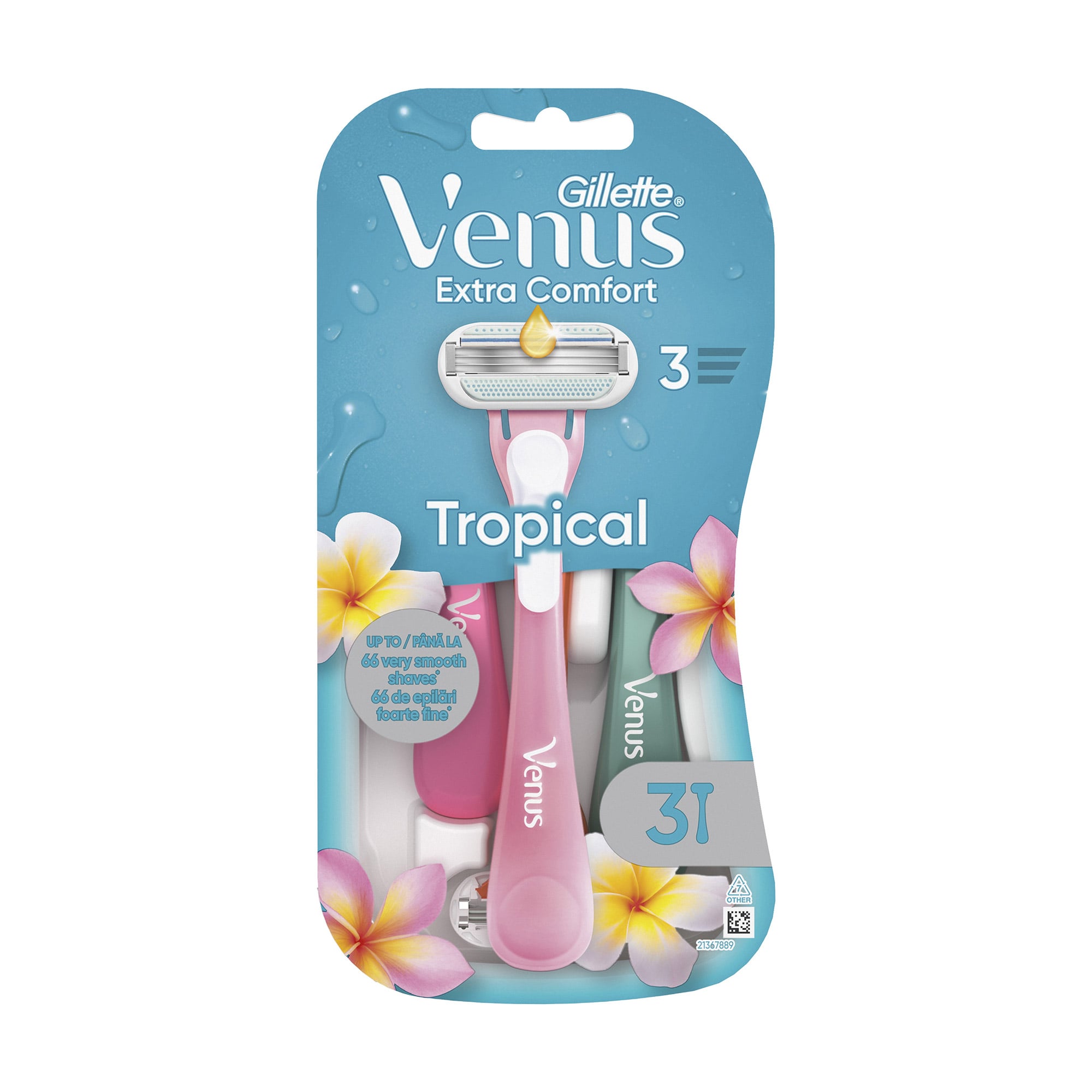 Одноразові станки для гоління жіночі (бритви) Gillette Venus Tropical Extra Comfort, 3 шт