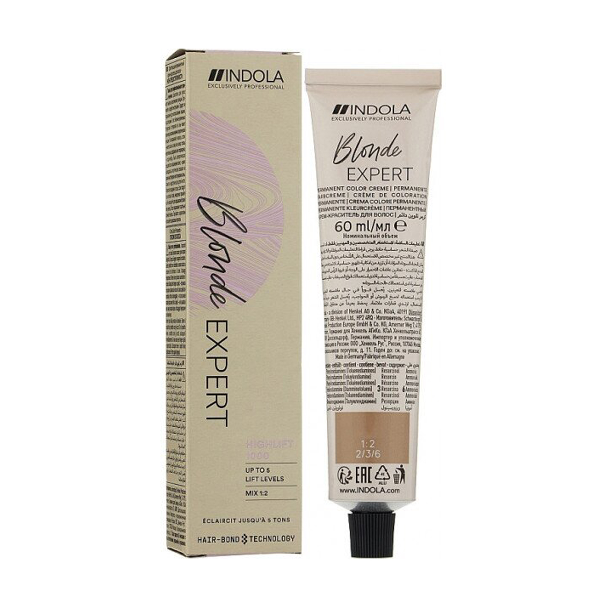 

Уцінка! Перманентна крем-фарба для волосся Indola Blonde Expert Highlifts, 100.03+ Ультраблонд натуральний золотистий, 60 мл