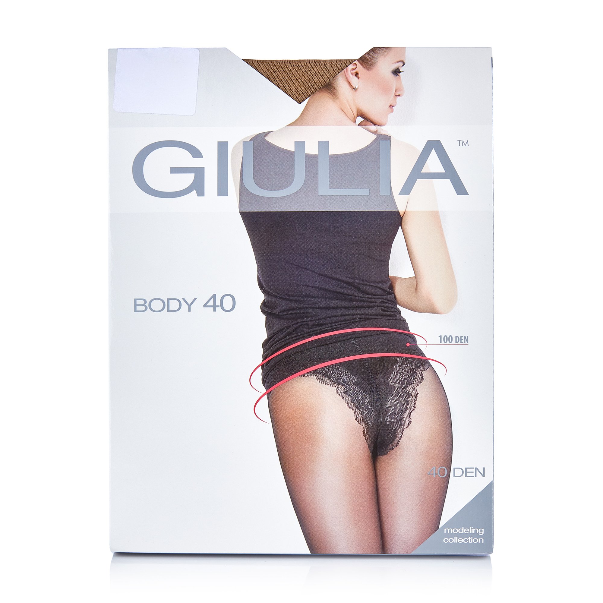 

Моделювальні колготки жіночі Giulia Bodyз коригувальними трусиками, 40 DEN, Glace, розмір 2