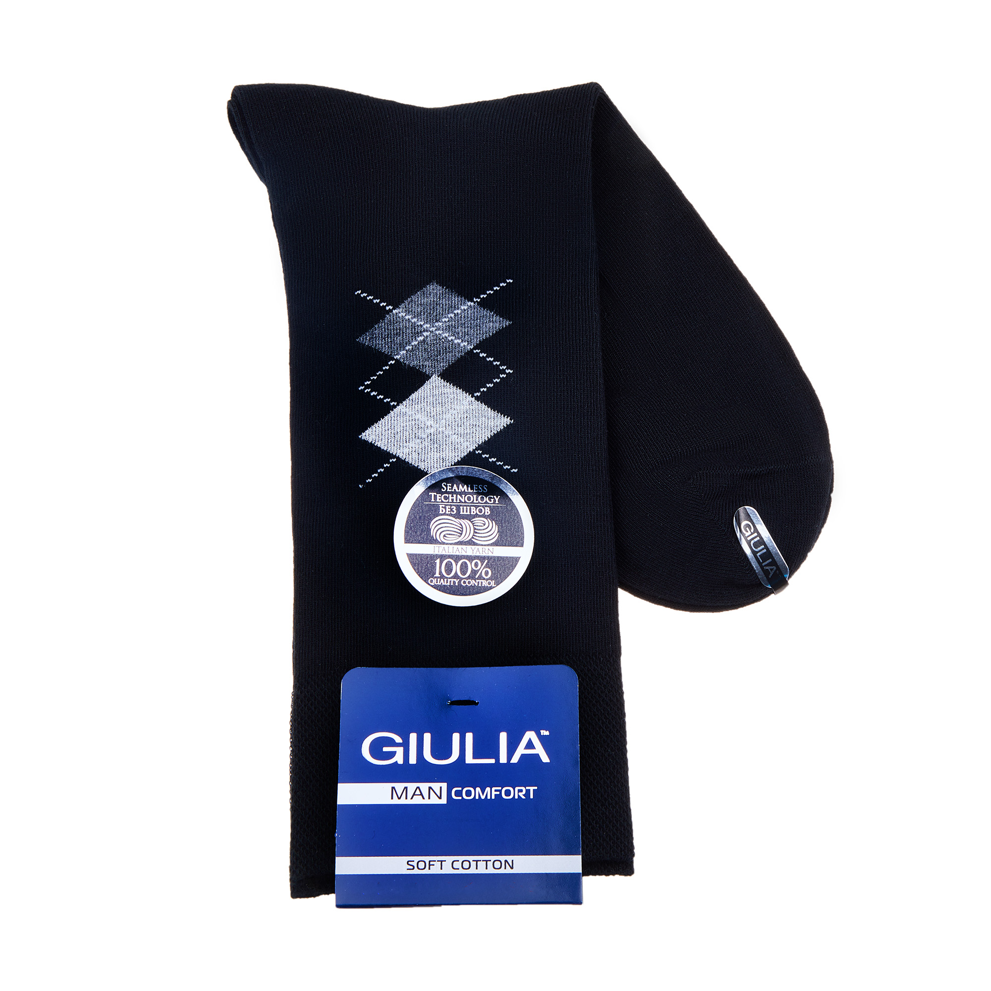 

Шкарпетки чоловічі Giulia Man Comfort Melange 01, Black, розмір 41-42