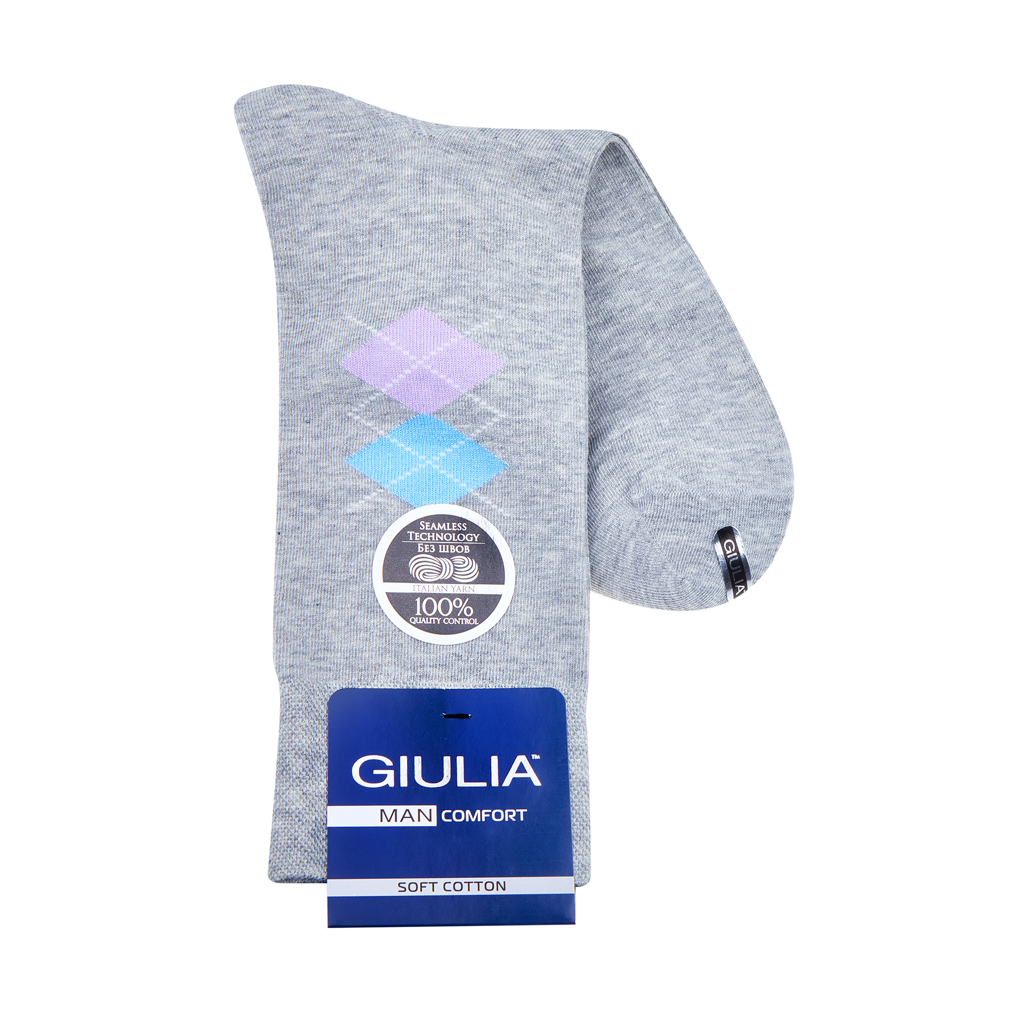 

Шкарпетки чоловічі Giulia Man Comfort Melange 01, Light Grey Melange, розмір 39-40