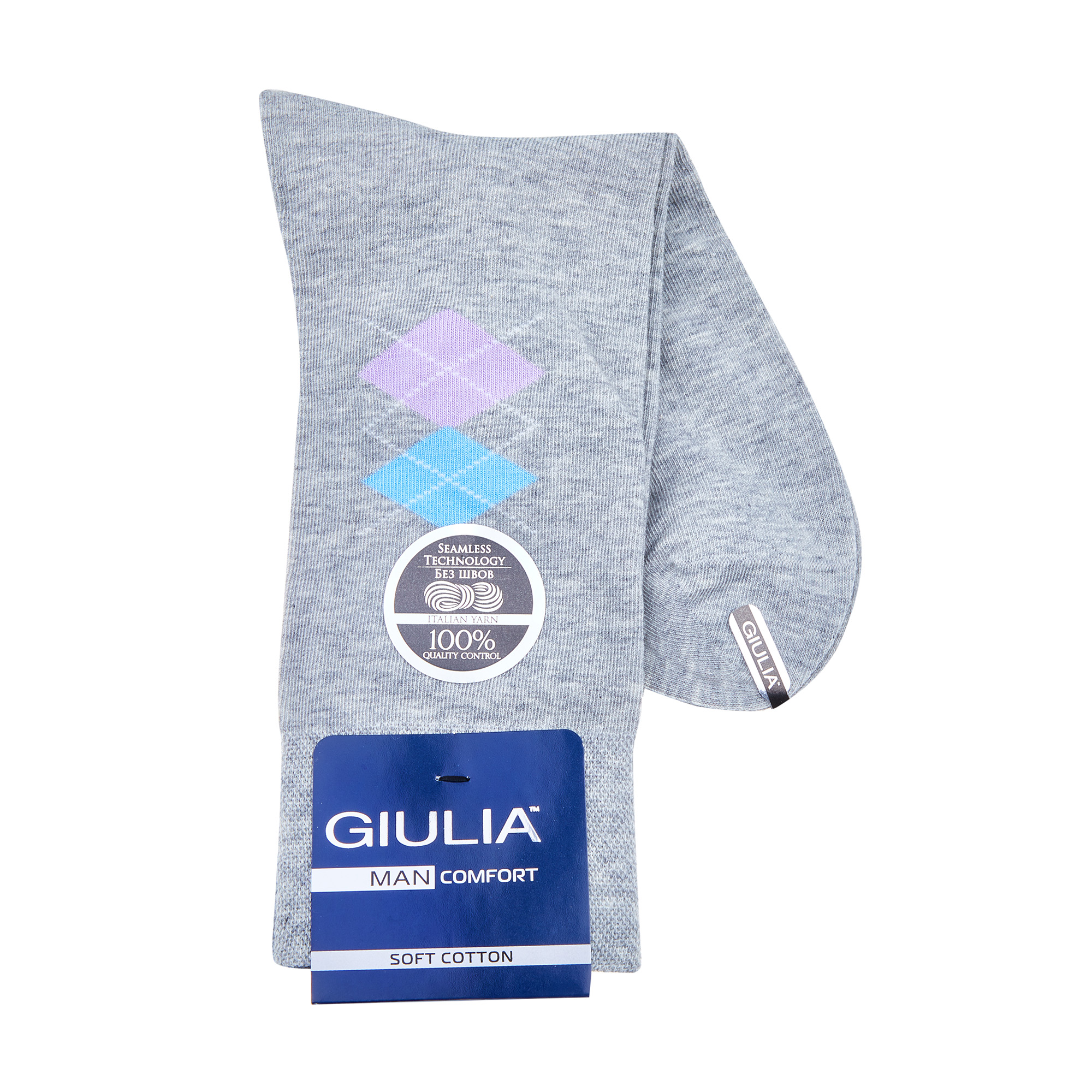 

Шкарпетки чоловічі Giulia Man Comfort Melange 01, Light Grey Melange, розмір 43-44