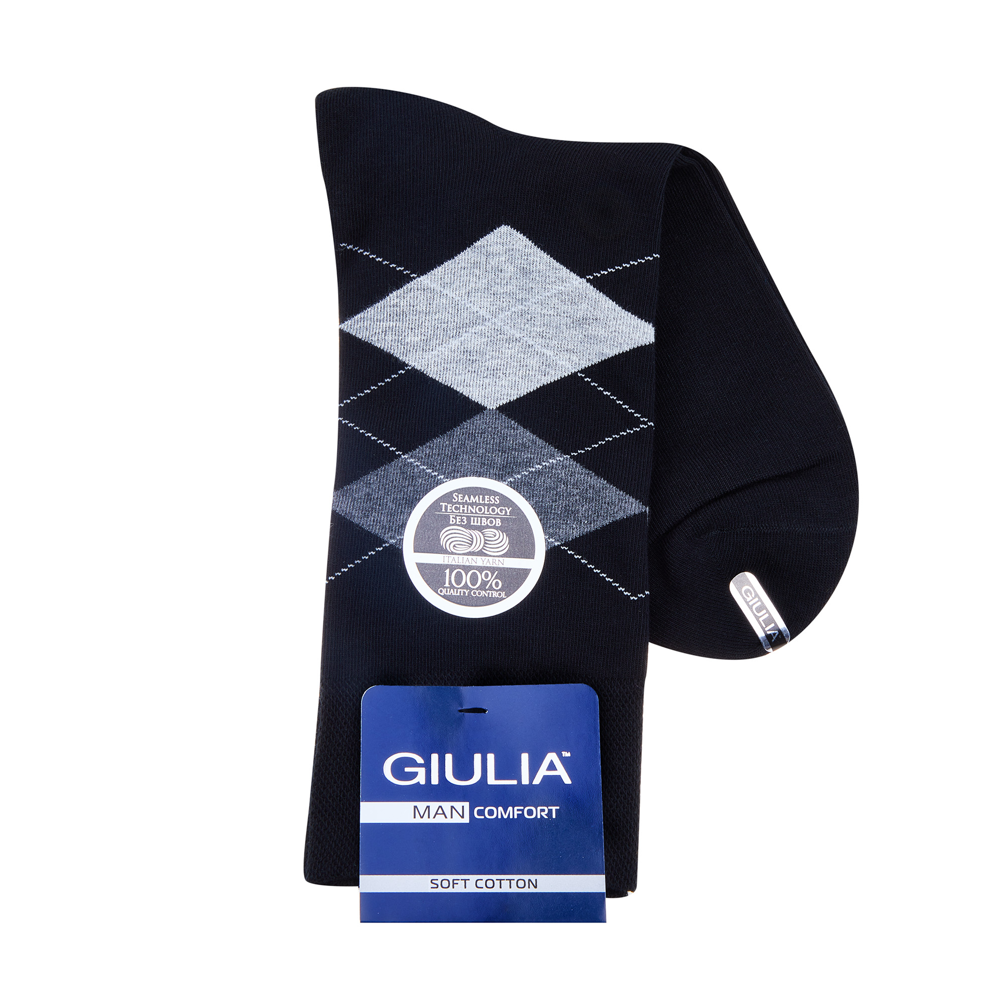 

Шкарпетки чоловічі Giulia Man Comfort Melange 02, Black, розмір 41-42