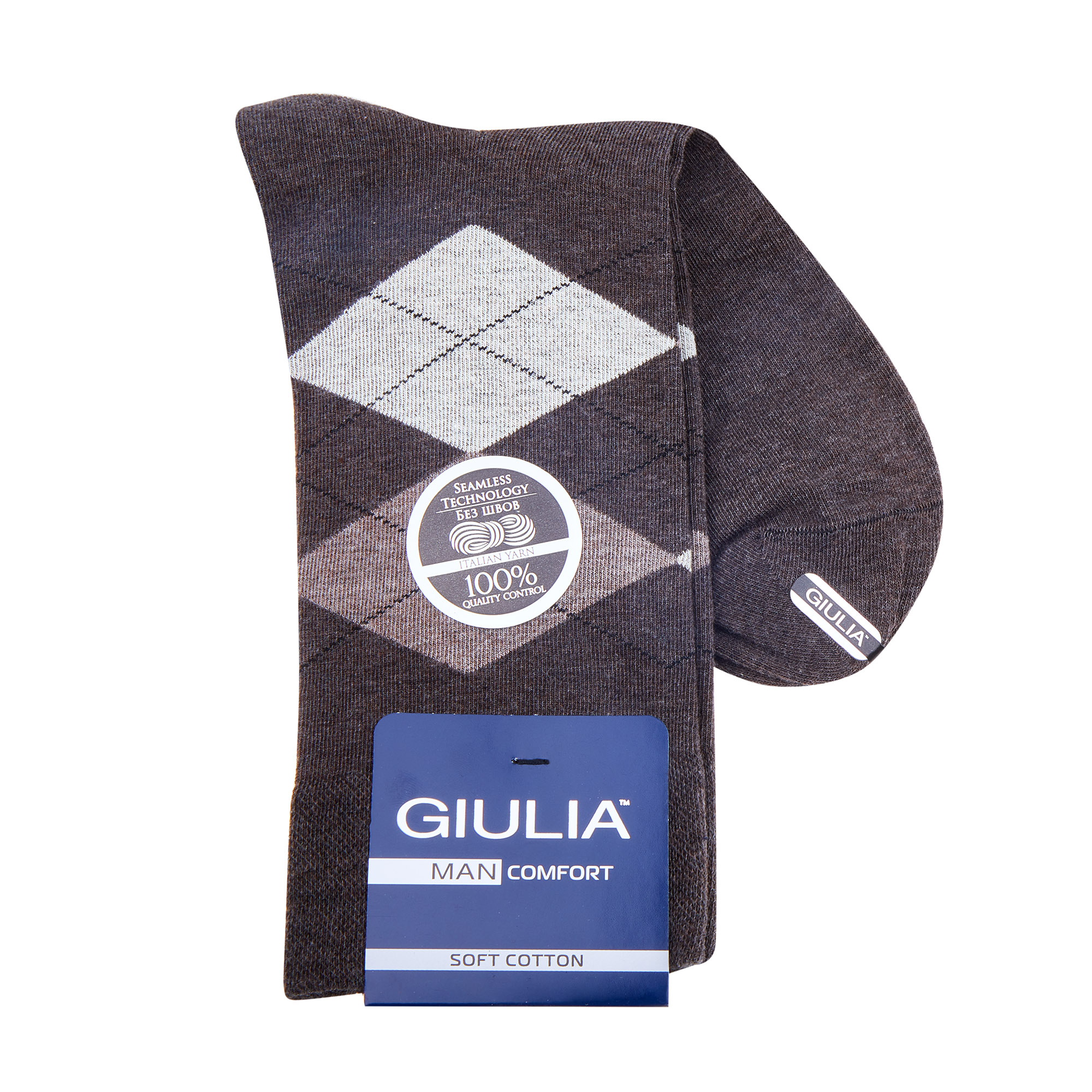 

Шкарпетки чоловічі Giulia Man Comfort Melange 02, Coffee Melange, розмір 39-40