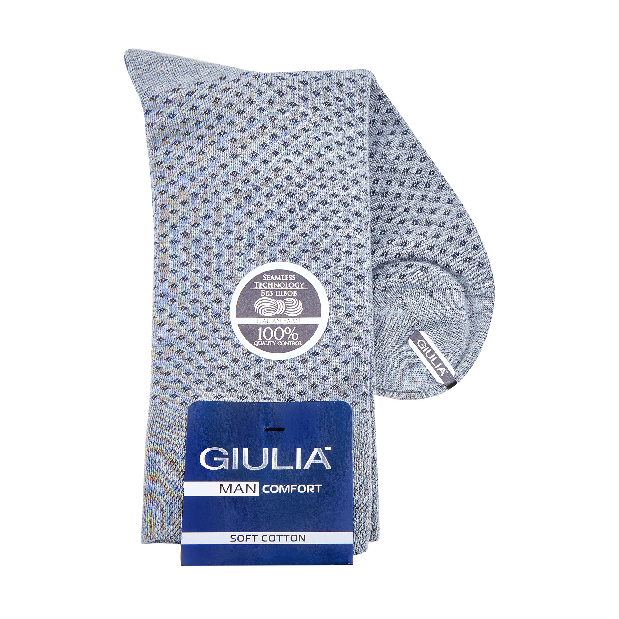 

Шкарпетки чоловічі Giulia Man Comfort Melange 03, Light Grey Melange, розмір 45-46