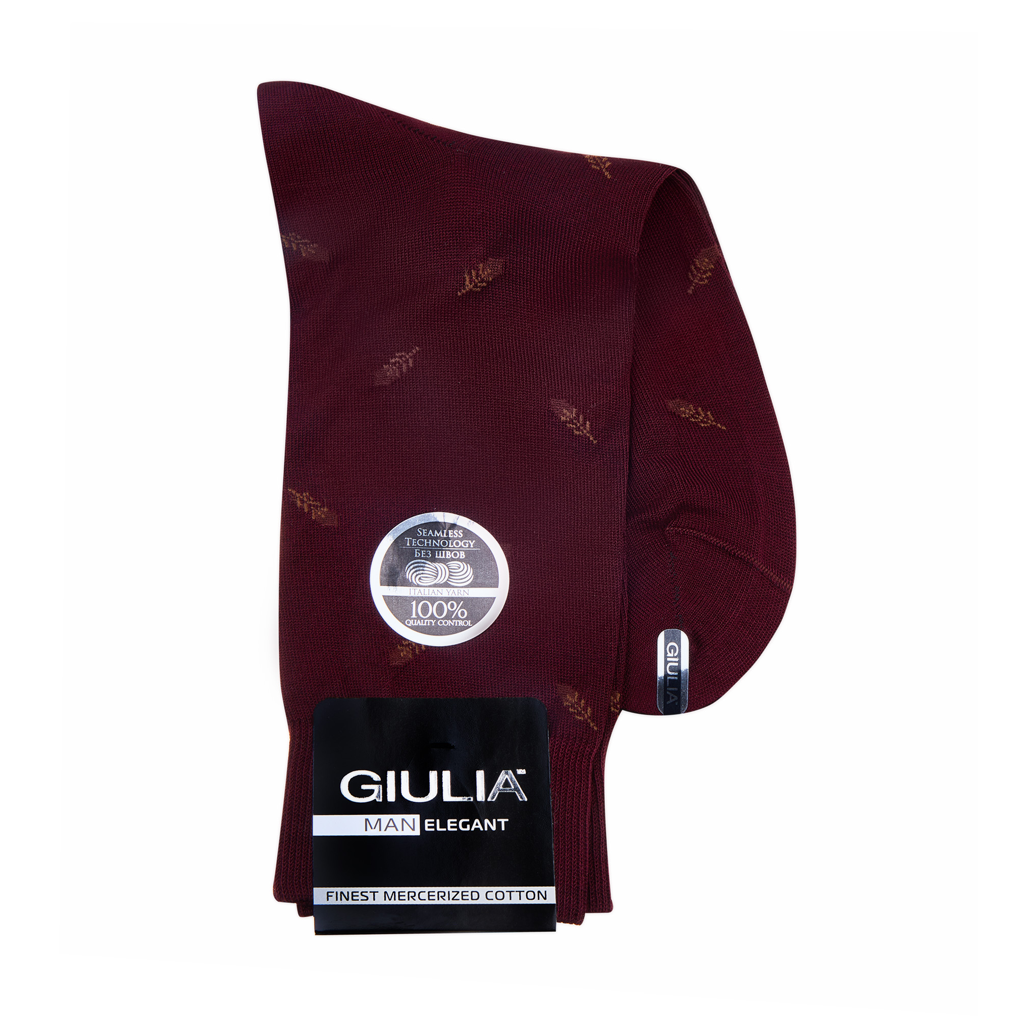 

Шкарпетки чоловічі Giulia Man Elegant Model 306, Dark Bordo, розмір 39-40