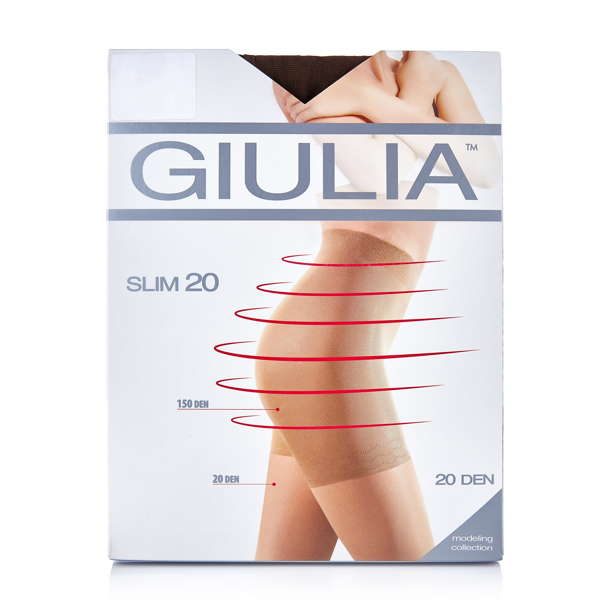 Колготки жіночі Giulia Slim класичні, з підтягувальними шортиками, 20 DEN, Cappuccino, розмір 2