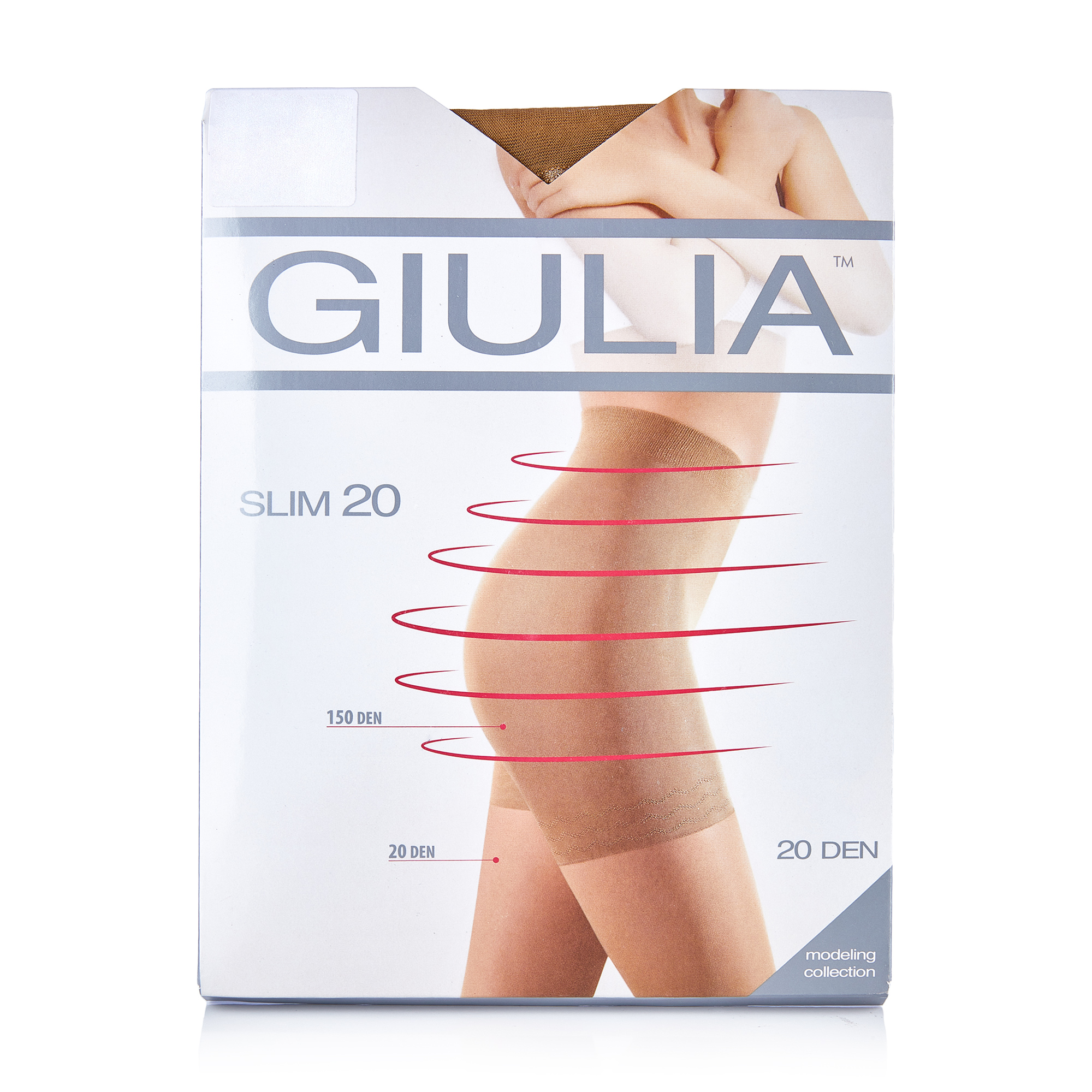 Колготки жіночі Giulia Slim класичні, з підтягувальними шортиками, 20 DEN, Daino, розмір 5