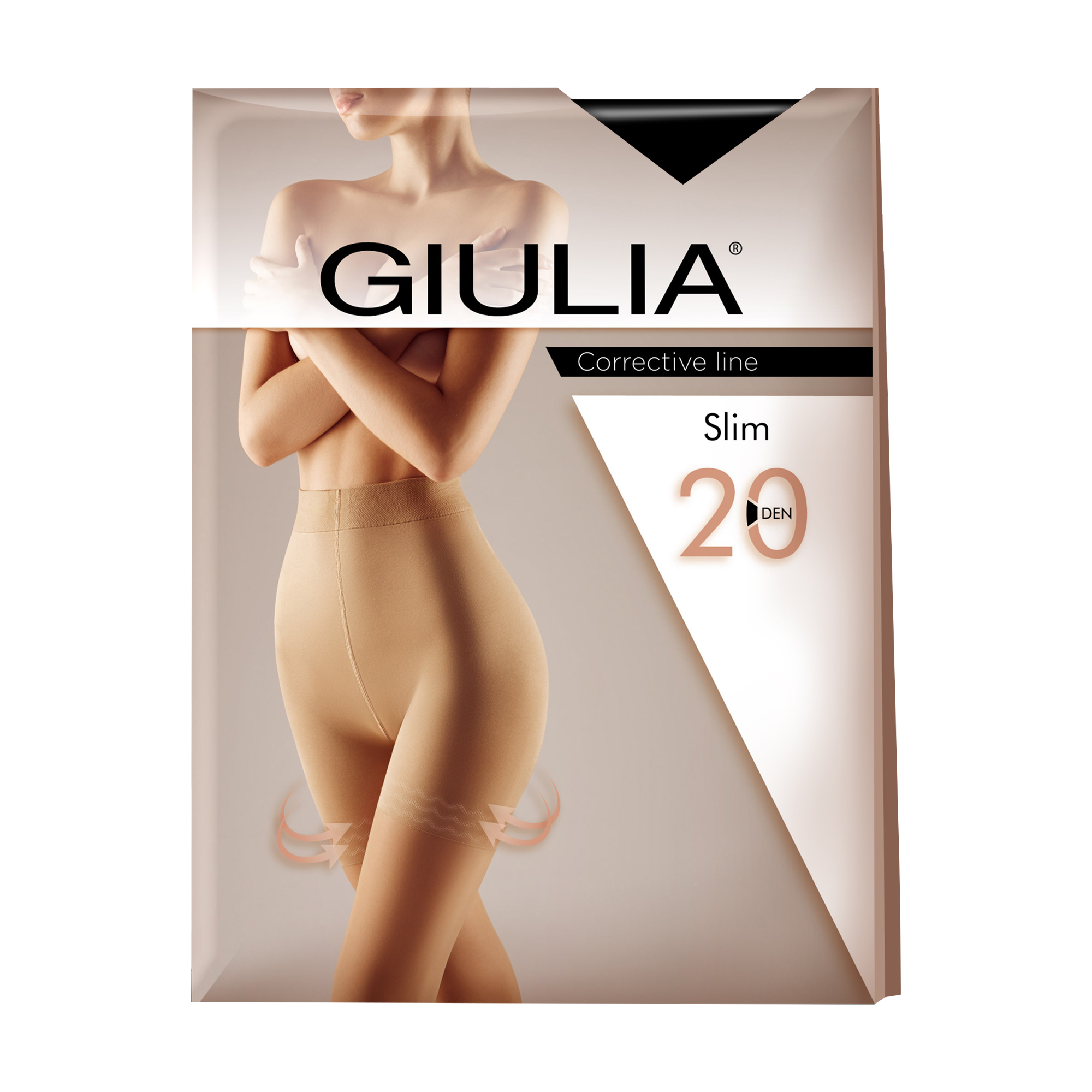 Колготки жіночі Giulia Slim класичні, з підтягувальними шортиками, 20 DEN, Nero, розмір 3