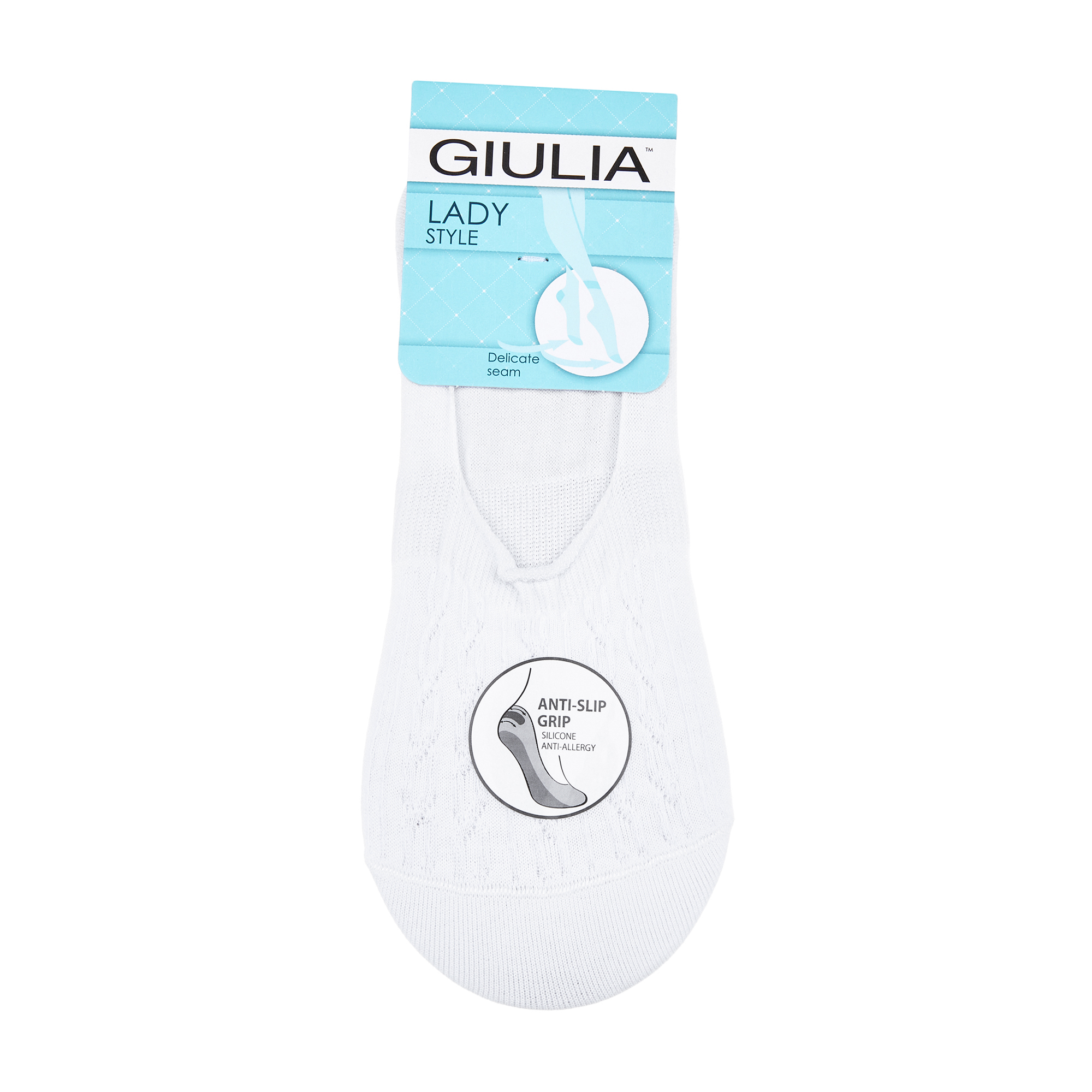 

Підслідники жіночі Giulia WF1 Soft 002 з силіконовою п’ятою, White, розмір 36-38