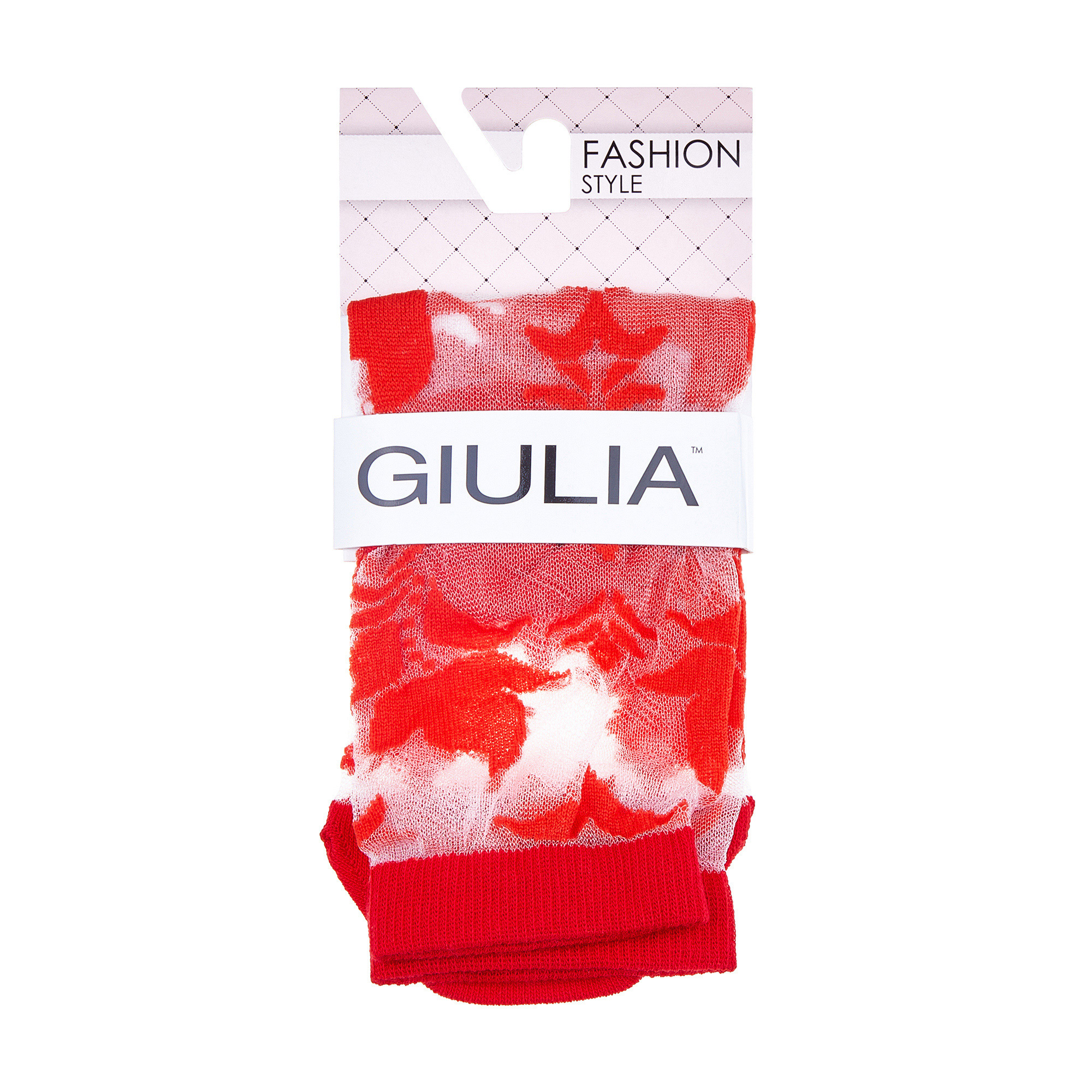 

Шкарпетки жіночі фантазійні Giulia WS2 Cristal 043 Red, розмір 39-40