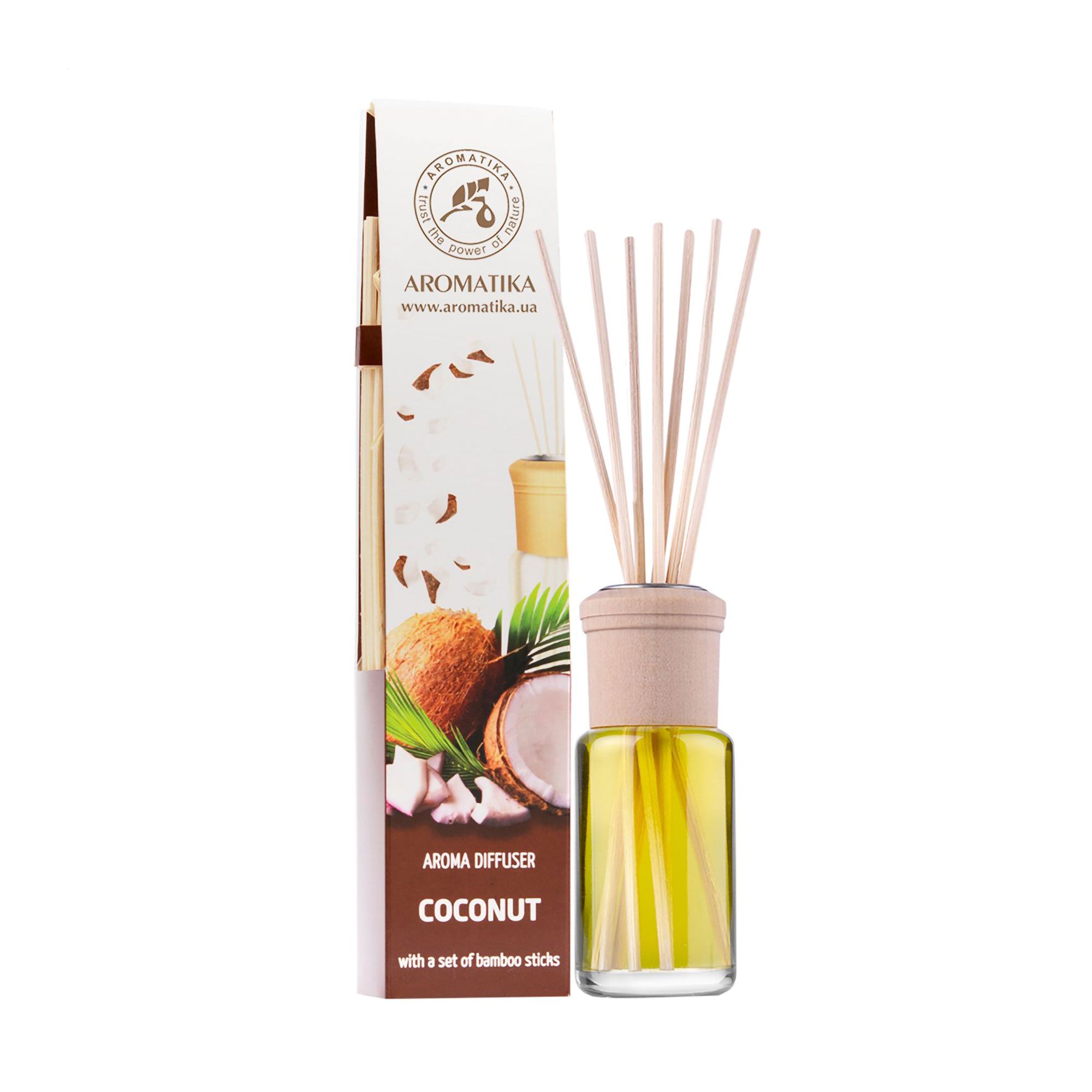 

Аромадифузор Ароматика Coconut Кокос, з комплектом бамбукових паличок, 50 мл