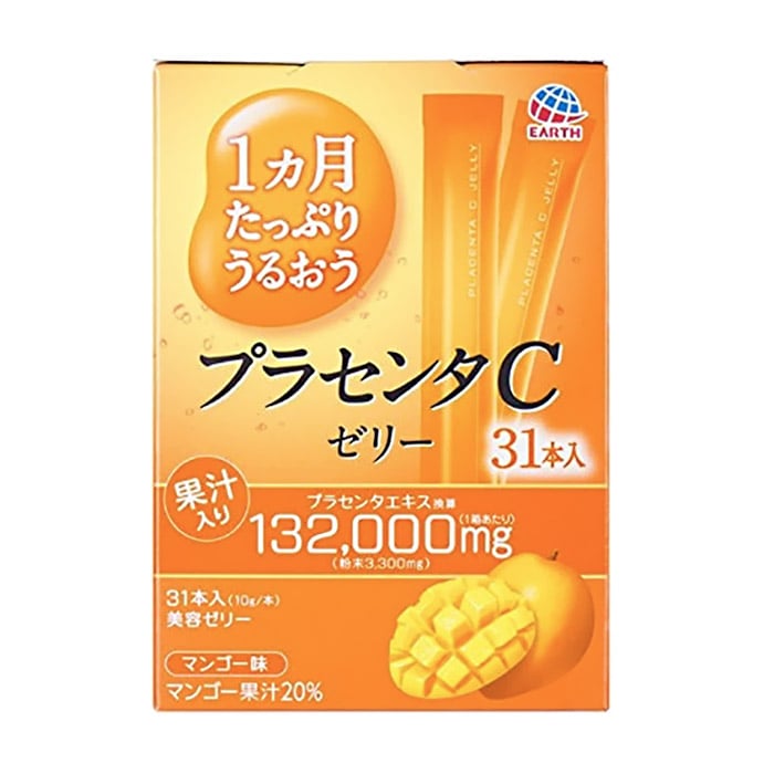 

Японська питна плацента у формі желе Earth Placenta C Jelly Mango зі смаком манго, на 31 день, 310 г
