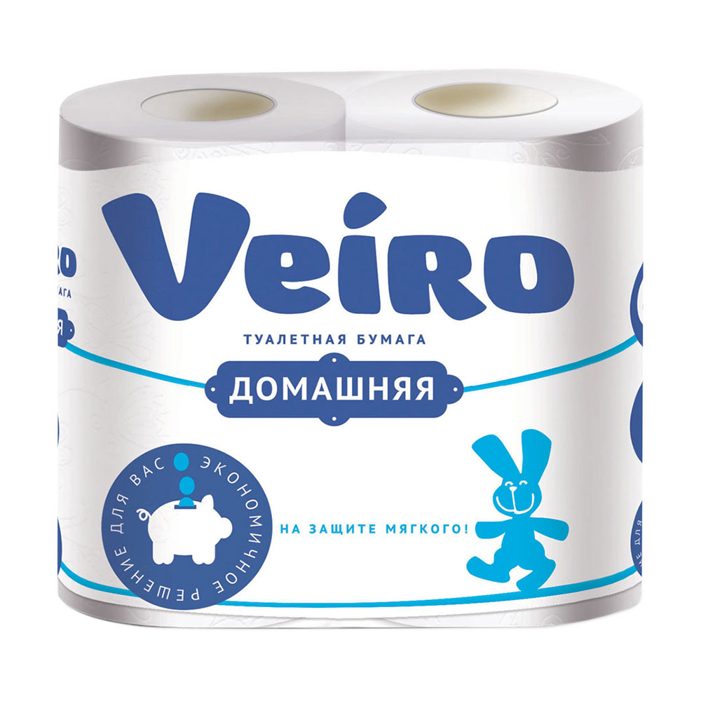 

Туалетний папір Veiro Домашній білий, 2-шаровий, 4 шт