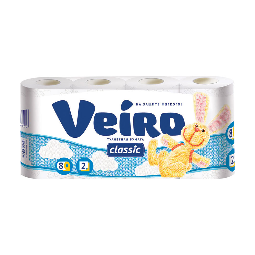 

Туалетний папір Veiro Classic білий, 2-шаровий, 8 шт