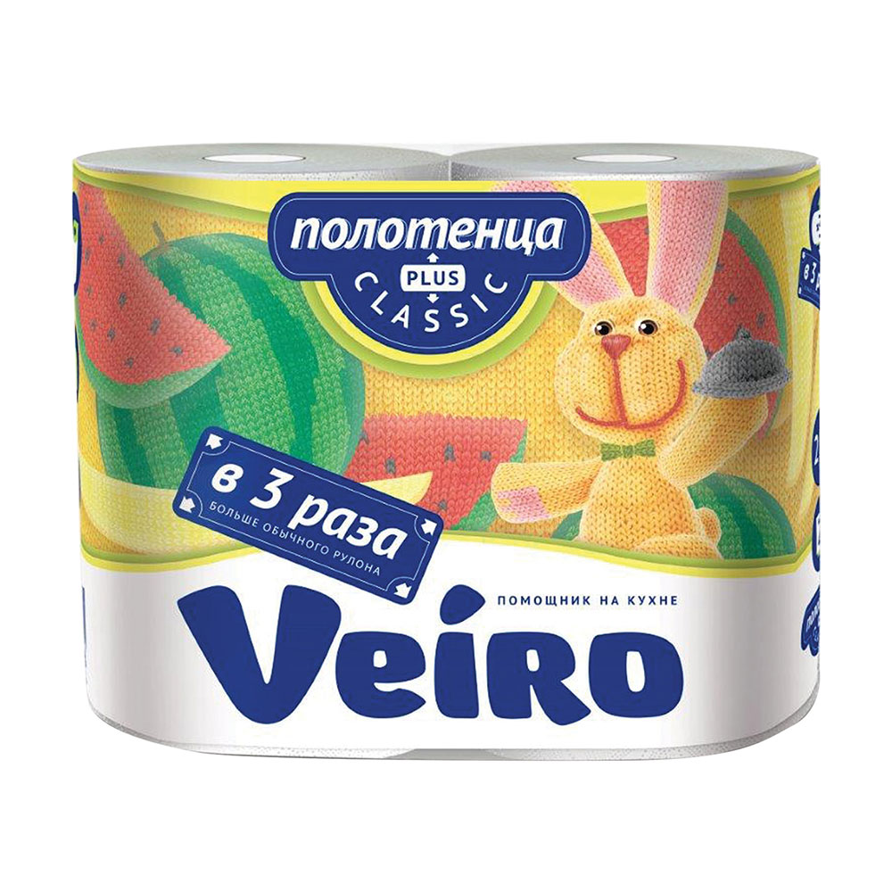 

Паперові рушники кухонн Veiro Classic Plus 2-шарові, 2 шт