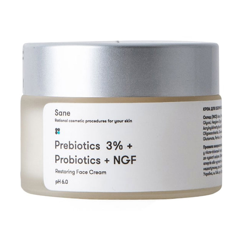 Крем для обличчя Sane Restoring Face Cream з пробіотиками, 30 мл