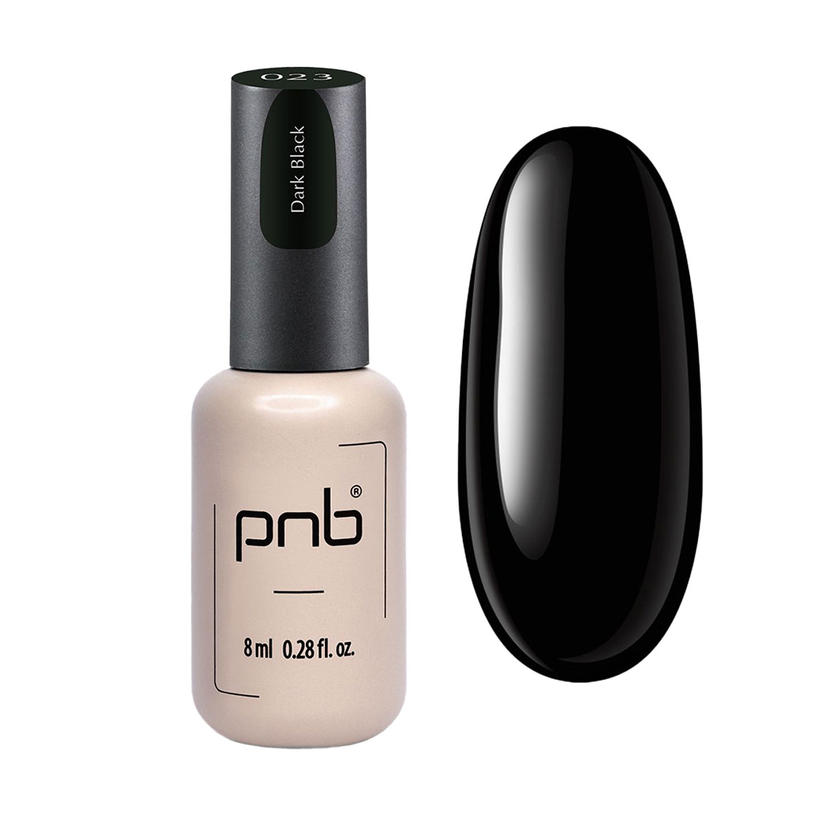 

Гель-лак для нігтів PNB Gel Polish UV/LED 023 Dark Black, 8 мл