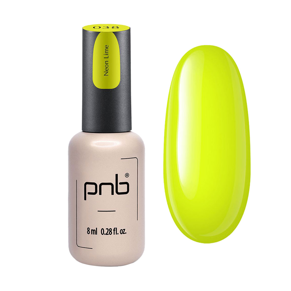 Гель-лак для нігтів PNB Gel Polish UV/LED 038 Neon Lime, 8 мл