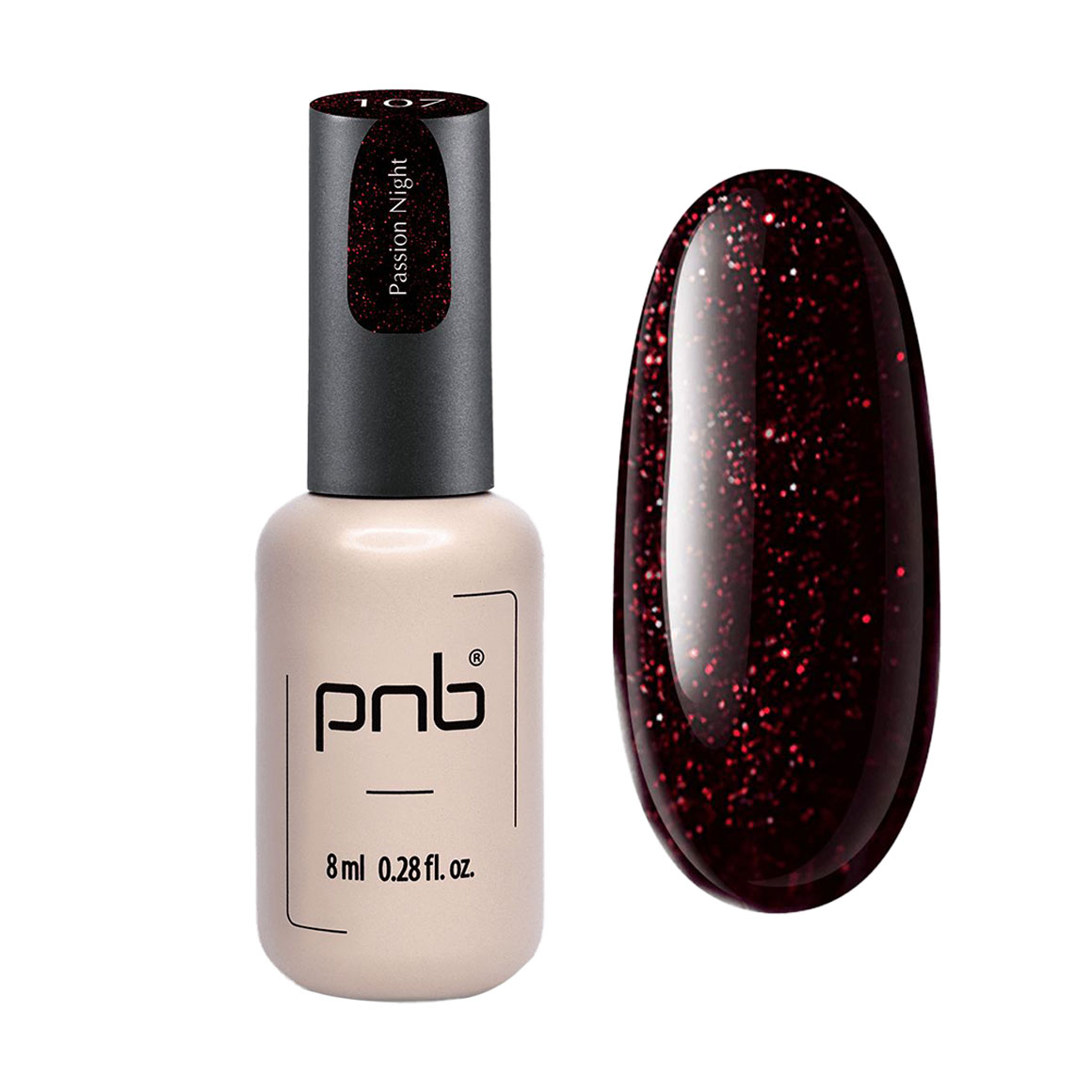 

Гель-лак для нігтів PNB Gel Polish UV/LED 107 Passion Night, 8 мл