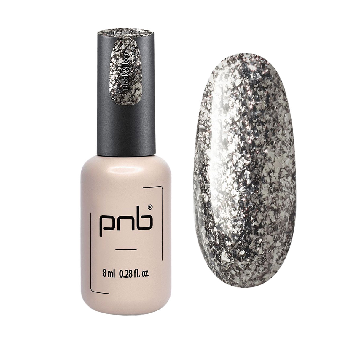 

Гель-лак для нігтів PNB Gel Polish UV/LED 183 Star Way, Black Silver, 8 мл
