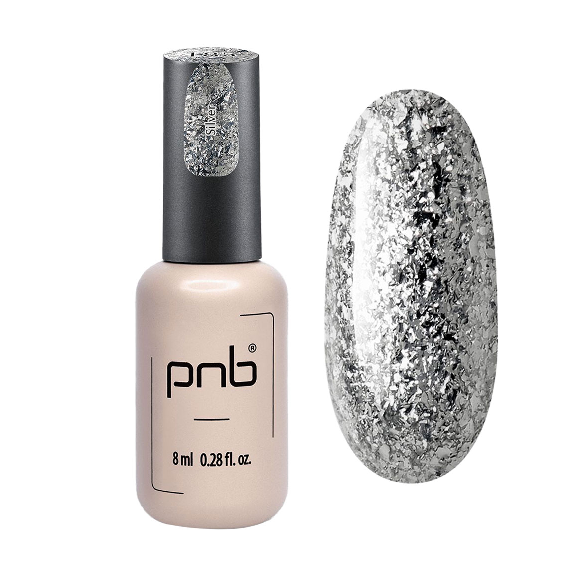 

Уцінка! Гель-лак для нігтів PNB Gel Polish UV/LED 185 Star Way, Silver, 8 мл