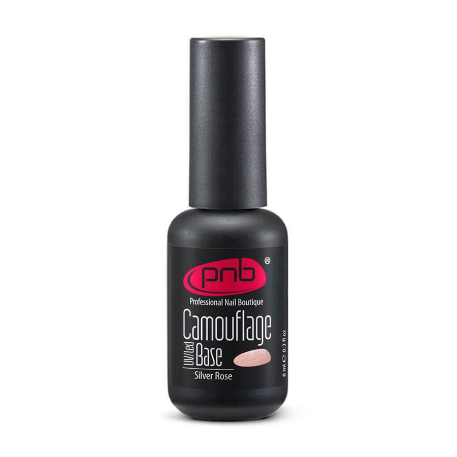 

Камуфлювальна каучукова база для гель-лаку PNB UV/LED Camouflage Base Silver Rose, 8 мл