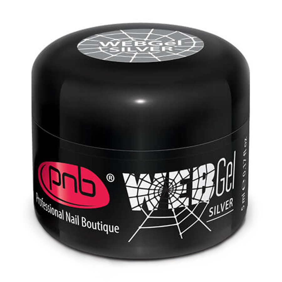 

Уцінка! Гель-павутинка для дизайну нігтів UV/LED Web Gel Silver, 5 мл