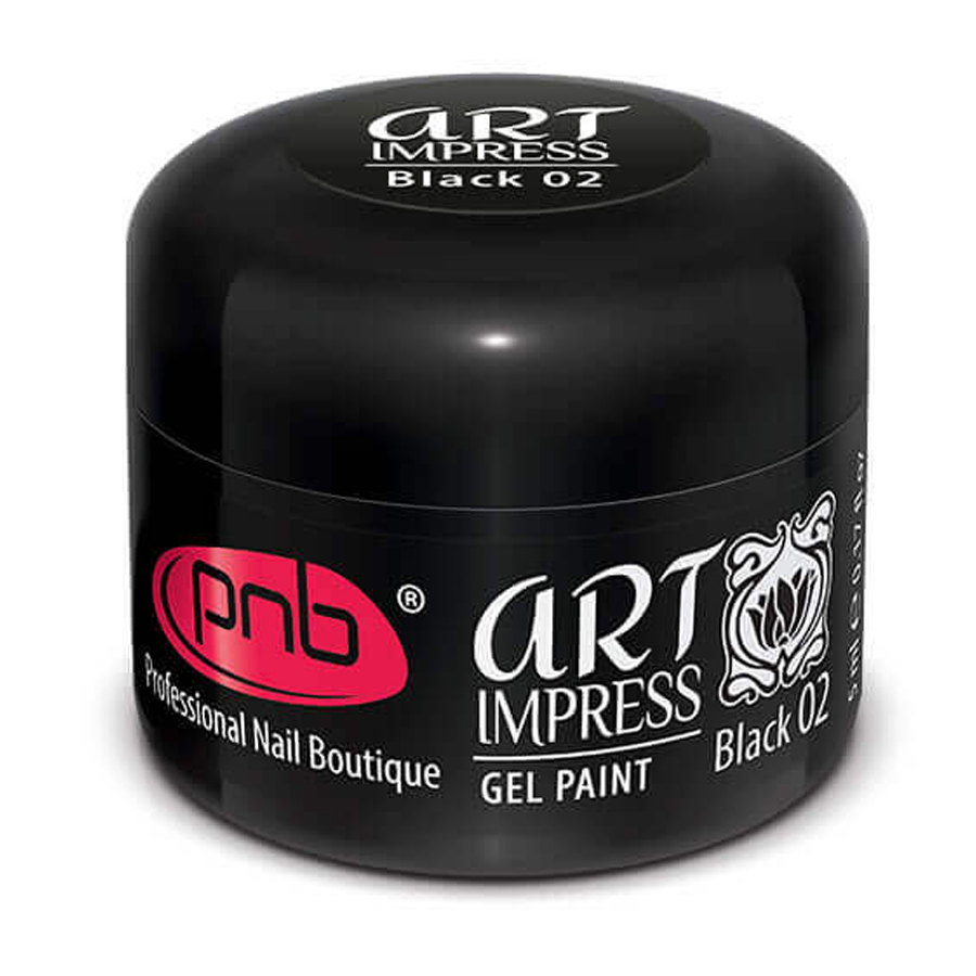 

Уцінка! Гель-фарба для дизайну нігтів PNB UV/LED Art Impress Gel Paint, 02 Black, 5 мл