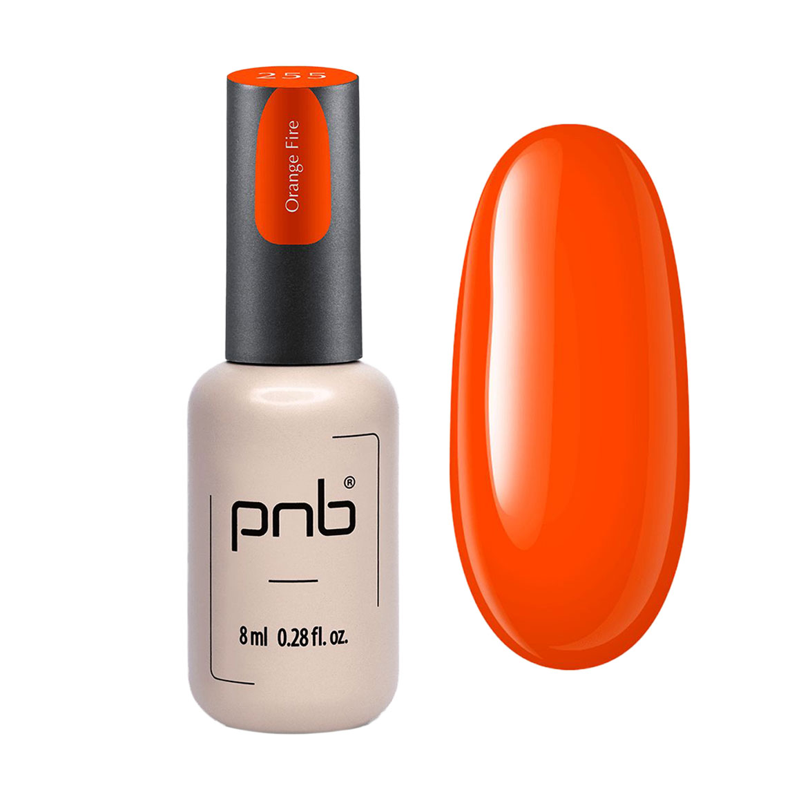 

Гель-лак для нігтів PNB Gel Polish UV/LED 255 Orange Fire, 8 мл