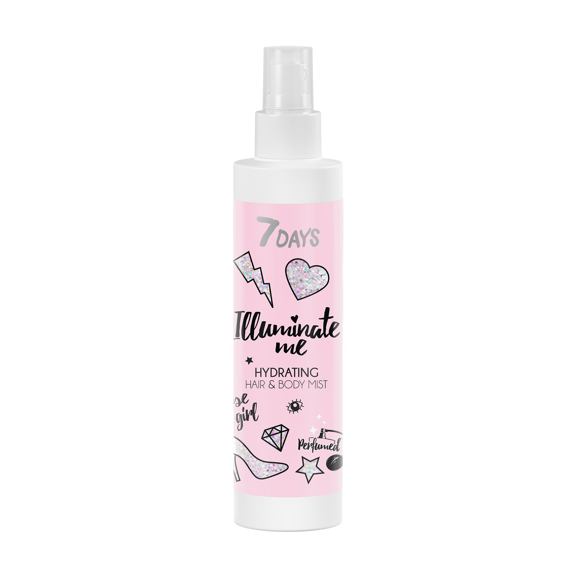 

Зволожувальний міст для волосся та тіла 7 Days Illuminate Me Hydrating Hair & Body Mist Rose Girl, 180 мл
