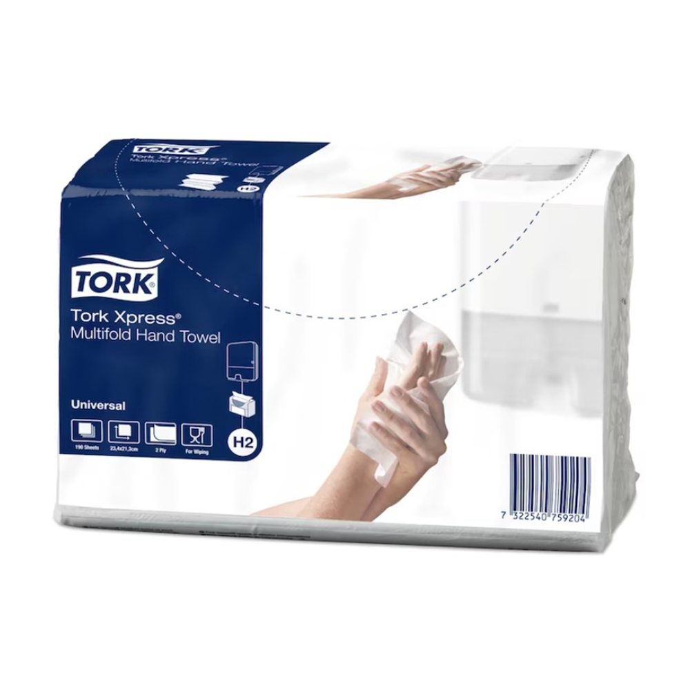 

Паперові рушники Tork Xpress Universial Multifold Hand Towel, Advanced Н2, 2-шарові, 190 листів