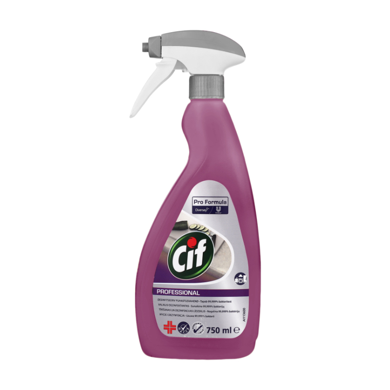 

Уцінка! Засіб для миття та дезінфекції будь-яких поверхонь 2 в 1 Cif Professional,750 мл