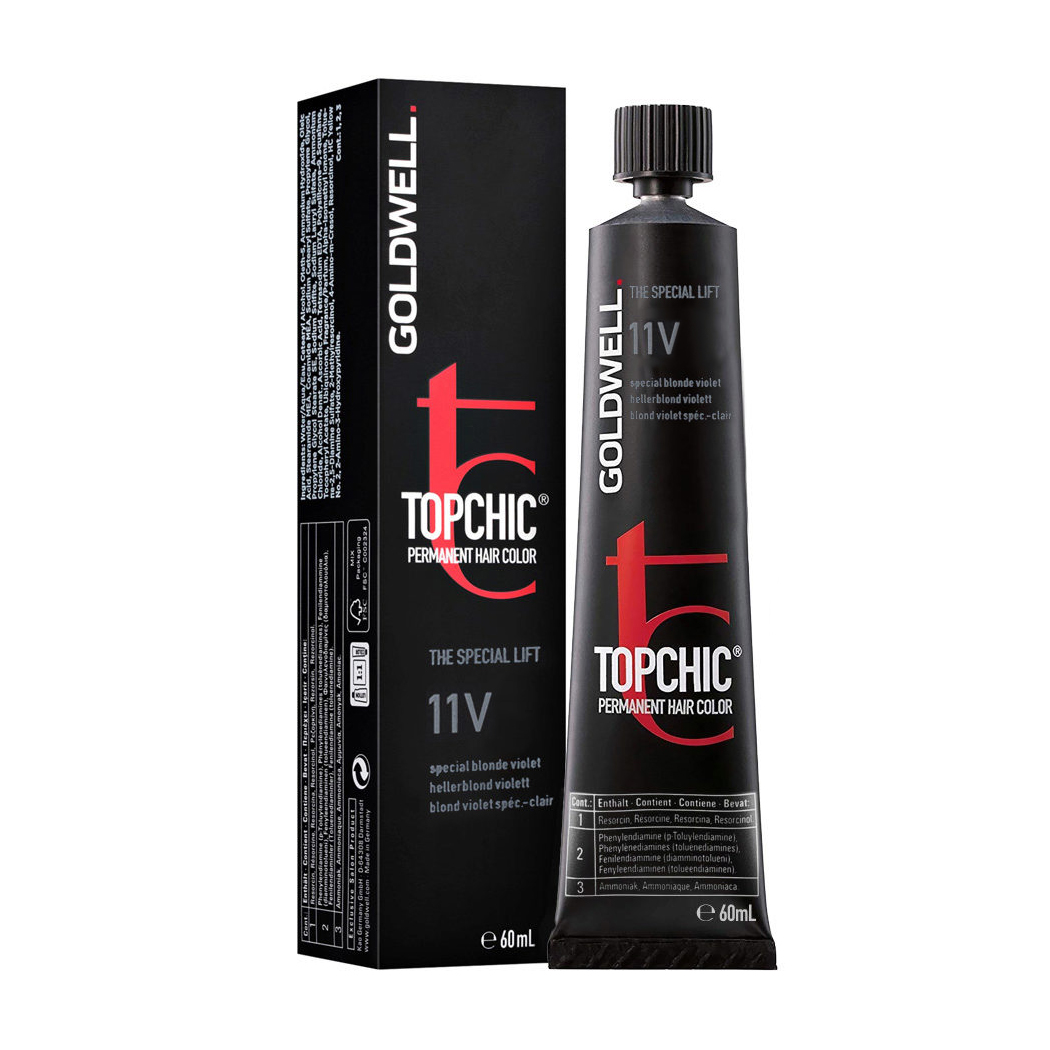 

Уцінка! Стійка професійна фарба для волосся Goldwell Topchic Permanent Hair Color 11V Special Blonde Violet, 60 мл