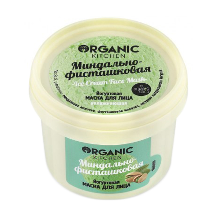 

Йогуртова маска для обличчя Organic Kitchen Мигдально-фісташкове, зволожувальна, 100 мл