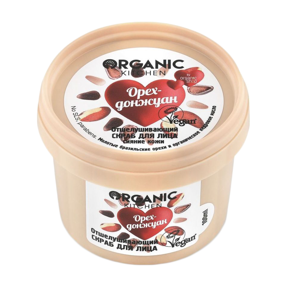 

Відлущувальний скраб для обличчя Organic Kitchen Горіх-донжуан, 100 мл