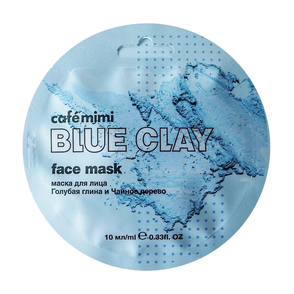 

Маска для обличчя Cafe Mimi Blue Clay Face Mask Блакитна глина та Чайне дерево, 10 мл