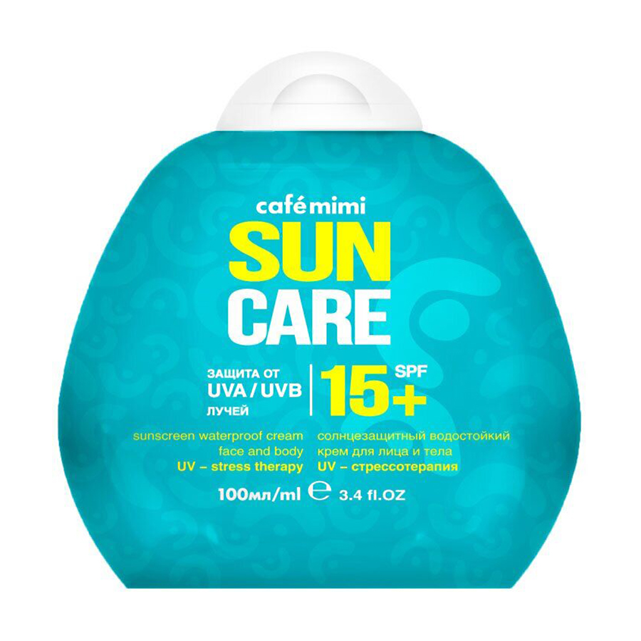 

Сонцезахисний водостійкий крем для обличчя та тіла Cafe Mimi Sun Care SPF 15+, 100 мл