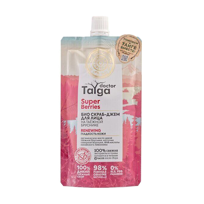 

Біо скраб-джем для обличчя Natura Siberica Doctor Taiga Super Berries Scrub Оновлення та гладкість шкіри, 100 мл