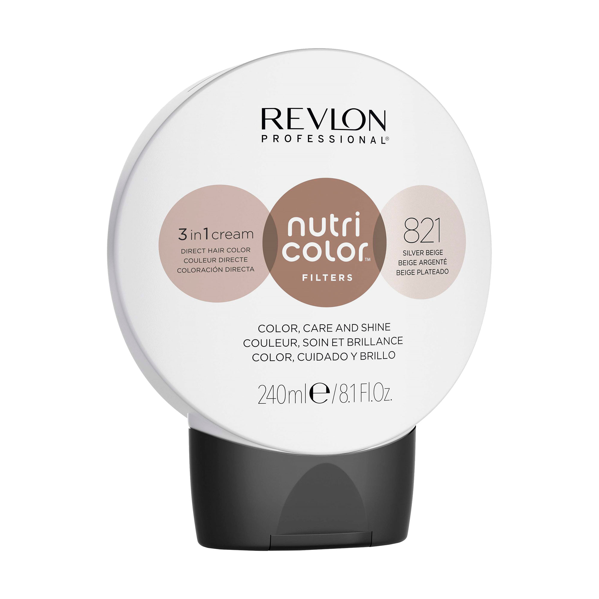 

Тонувальний крем-бальзам для волосся Revlon Professional Nutri Color Filters Toning 821 Silver Beige, 240 мл