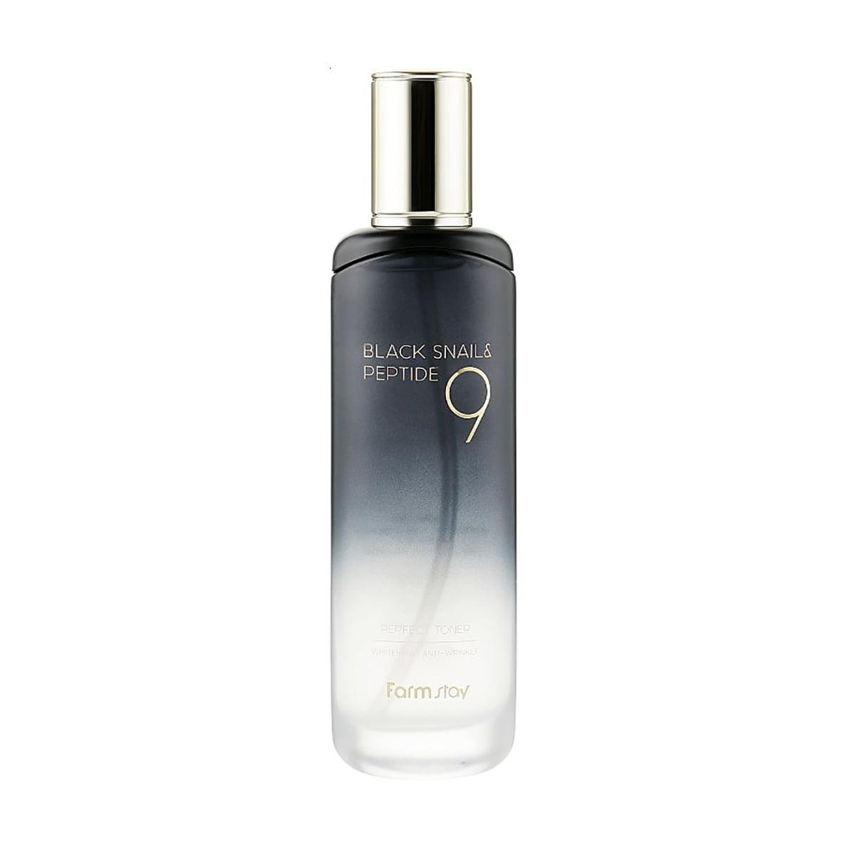 

Омолоджувальний тонер для обличчя FarmStay Black Snail & Peptide 9 Perfect Toner з муцином чорного равлика та пептидами, 120 мл