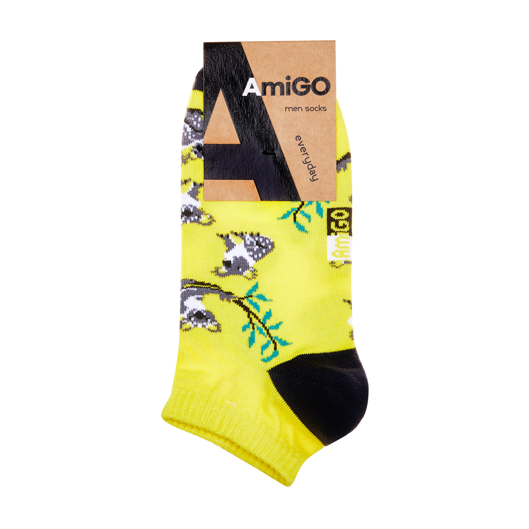 

Шкарпетки чоловічі AmiGO спорт F04, яскраво жовті, з коалою, розмір 25